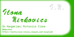 ilona mirkovics business card